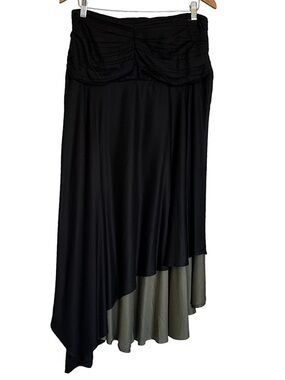 The Pyramid Collection Women’s High Low Asymmetrical Skirt Sz M Black Lagenlook